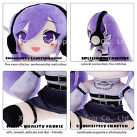 Poupée K-pop personnalisée, Merchandise Anime, Poupée en peluche de 20 cm, Fille assise à queue de cheval violette, Jouets Manga en peluche, Poupée en peluche