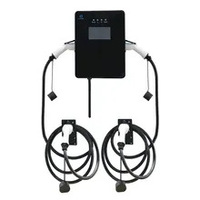 Stasiun Pengisian Daya Mobil Listrik Dual Plug 22 kW GBT Tipe 2, Pengisi Daya Mobil 16A Smart EN61851, Wallbox Pengisi Daya Mobil Listrik 11kW Konektor Ganda