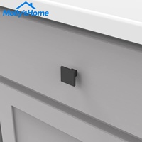 Poignée carrée polyvalente en aluminium noir mat pour porte de placard, quincaillerie moderne et contemporaine pour poignées de cuisine