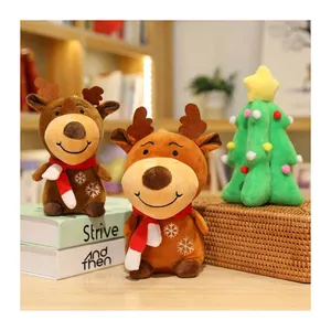 Jouets en peluche sur le thème de noël enfants noël super doux jouets en peluche arbre renne poupée noël animal en peluche jouet