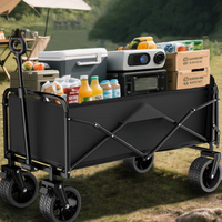 Chariot de camping pliable en fer, chariot de marché nocturne, chariot de pique-nique d'extérieur avec roues pivotantes