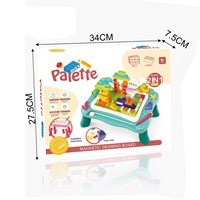 Tableau d'écriture magnétique effaçable sur le thème de l'océan 2 en 1 avec blocs de construction, jeu de table, jouet éducatif STEM pour enfants