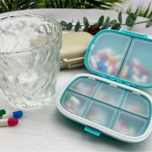 Caja de Almacenamiento Portátil con 8 Compartimentos Sellados, a Prueba de Humedad, Organizador de Pastillas de Paja de Trigo - Product Image 4