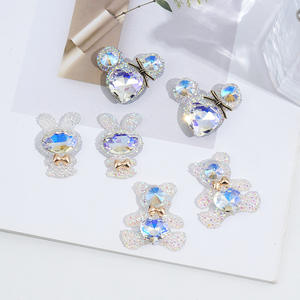 Accesorios de Cristal de Resina con Cabeza de Oso, Conejo y Mickey Mouse, Decoraciones Infantiles para Lazos y Horquillas para el Cabello - Product Image 1