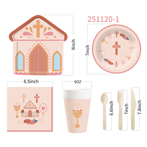 ชุดอุปกรณ์ตกแต่งงานเลี้ยงเปิดเผยเพศลูกน้อย DAMAI จานกระดาษ ผ้าเช็ดปากแบบใช้แล้วทิ้ง ของตกแต่งโต๊ะสำหรับงานเลี้ยงฉลองทารก สำหรับ 8 ท่าน - Product Image 5