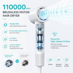 ไดร์เป่าผมความเร็วสูง Torlin 1500W มอเตอร์ DC 110,000 รอบต่อนาที แรงลม 22 เมตร/วินาที เสียงรบกวน 72 เดซิเบล น้ำหนัก 126 กรัม แรงดันลม ใช้ในโรงแรม - Product Image 3