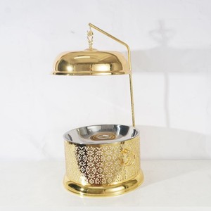 Réchaud de buffet circulaire en acier inoxydable doré 8L pour hôtels et restaurants - Product Image 2