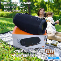 XTRMM4 MINI Enceinte sans fil Bluetooth en tissu, alimentée par batterie, en plastique, colorée, portable pour l'extérieur, avec subwoofer intégré, système audio étanche