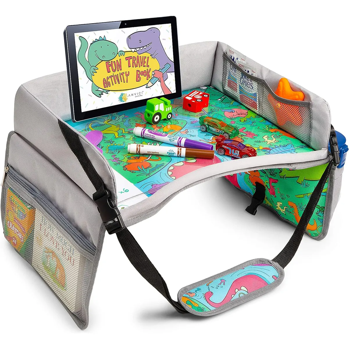 Premium Lightweight Lap Desk für Kinder Tragbares Kinder-Reise tablett mit verstellbarem Gürtel