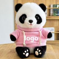 Boneka Panda Plush 25cm dengan Sweater Lepas Pasang, Isi Kapas PP, Usia 2-4 Tahun, Unisex, Logo Custom untuk Hadiah/Souvenir