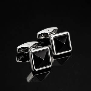 Camicia di gioielli da uomo all'ingrosso gemello nero quadrato in pietra gemello stile francese classico gemello maschile - Product Image 4