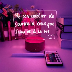 Bảng Viết Đèn <span class=keywords><strong>LED</strong></span> Acrylic Xóa Được Kèm Điều Khiển Từ Xa Đèn Bảng Tin RGB Tự Làm Chạy Bằng USB Đèn Ngủ Trẻ Em Trang Trí Nhà Cửa - Product Image 4