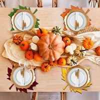 10 pièces antidérapant résistant à la chaleur Cutwork Thanksgiving récolte feuille d'érable en forme de feutre napperons pour l'automne automne décoration de la maison