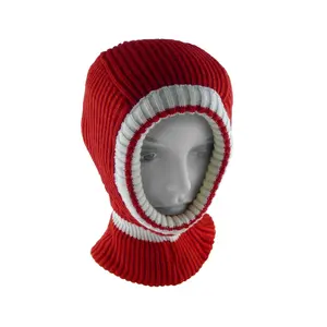 Topi Beanie Ski Kustom Hoodie Balaclava Musim Dingin Lembut Hangat Rajut Beanie AcrylicTuque untuk Anak Perempuan Leher Hangat Topi Unisex