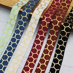 Bán buôn 5/8 ''Bee Vàng lá in Foldover đàn hồi Ribbon cho headbands tóc quan hệ