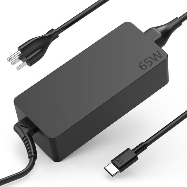 65W 30W PD 3.0 QC3.0 USB-C Power Adapter with Retractable Cable & Foldable Design for Laptops-Compatible with Mac/Chromebook