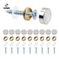 Vis décoratives en verre miroir argenté pour cuisine et salle à manger, 10mm, 12mm, 14mm, 16mm, 22mm, 24mm, à tête plate, finition dorée polie