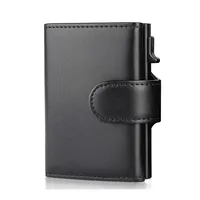 Dompet logam kulit asli pria wanita, dompet kulit sapi minimalis, dompet logam, kulit asli, penahan kartu kredit aluminium, dompet untuk pria wanita