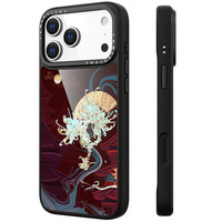 A9 Guochao Pavilion Panel Belakang Kaca Desain Chinoiserie Elemen Totem Casing Ponsel untuk 17 Pro Anti-Sidik Jari Anti-Minyak