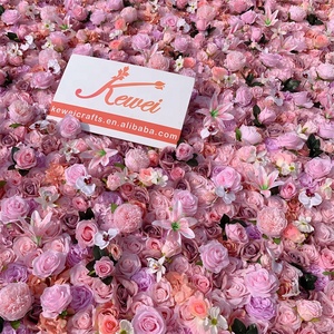 Kewei 004 3D ติดผนังงานแต่งงานดอกไม้สีม่วงอ่อนดอกกุหลาบลิลลี่สีชมพูม้วนขึ้นฉากหลังดอกไม้ประดิษฐ์สำหรับเวทีการจัดงาน - Product Image 5