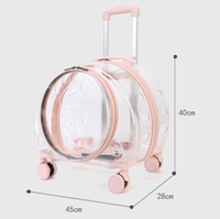 Valise à roulettes pour animaux de compagnie JXB de haute qualité, pour les voyages et les courses, 4 roues avec poignée télescopique, laisse de sécurité, pour les petits chiens jusqu'à 15 kg