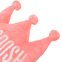 Coussin décoratif en tissu peluche brodé en forme de couronne, 100 % fibre de polyester, anti-boulochage, avec haut-parleur intégré, vente en gros, ODM