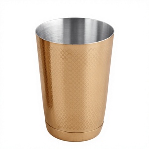 Juego de artículos para bebidas de acero inoxidable y vidrio dorado de primera calidad Diseño elegante clásico con tazas de cerámica pulidas con espejo - Product Image 1