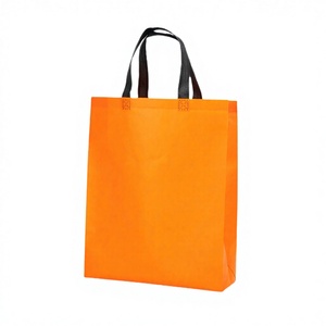 Huahao Recycled Letter Pattern <b>Foldable</b> Reusable Non Woven Handled Shoulder Closure Medium Shopping <b>Bag</b> for Supermarket - Product Image 3