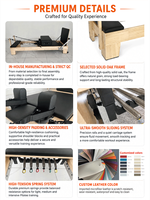 Reformer de Pilates en chêne rouge de luxe personnalisé, machine de Pilates en bois massif, directement de l'usine, pour distributeurs et grossistes