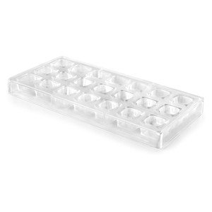 Stampo quadrato per cioccolato a 24 cavità in plastica trasparente per decorare torte - Product Image 1