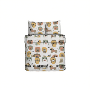 Ensemble de draps de lit italiens Cani 100% coton, motif imprimé chien, taille complète - Product Image 3