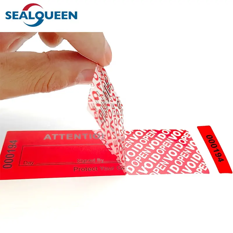 Etiqueta adhesiva de seguridad, sello vacío, impresión personalizada, alta calidad, garantía