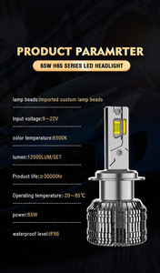 Công suất cao 65W sáng nhất Led Đèn Pha 12000 lumens H1 H3 H7 H11 cao chùm đèn thấp chùm đèn pha xe bóng đèn - Product Image 2