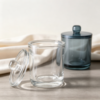 Conteneur de bougie en gros, pot en verre vide de luxe pour bougies aromatiques et parfumées avec couvercle et boîte personnalisée