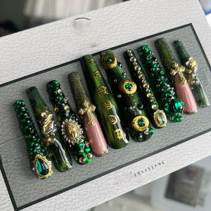 Vente en gros nouveau style presse sur ongles <span class=keywords><strong>manucure</strong></span> Art couverture complète ongles faits à la main ongles de doigt en acrylique avec diamant - Product Image 3