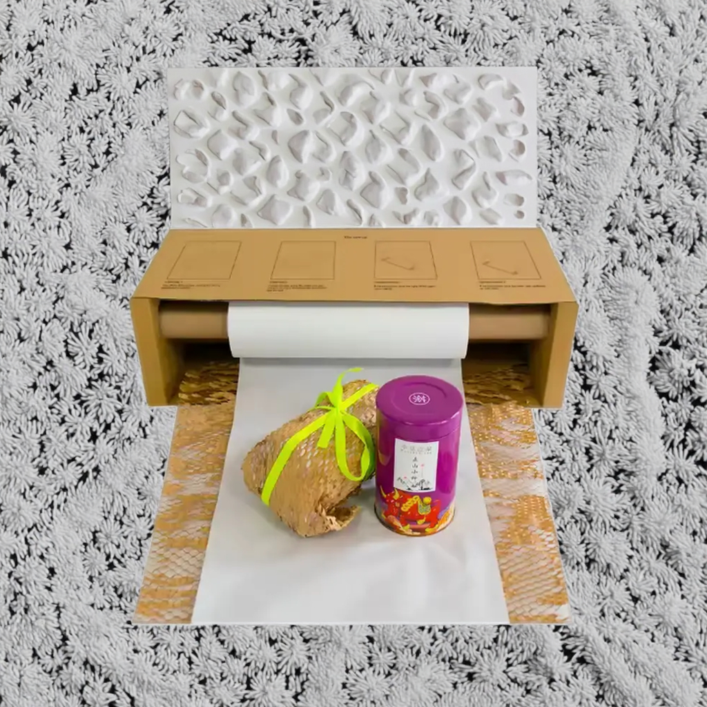 YJNPACK Original Manufacturer Brown White Wrapping Cushion Honeycomb Packing Paper Dispenser