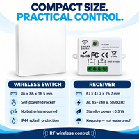 Interrupteur sans fil auto-alimenté avec récepteur RF, sans batterie, télécommande à bascule simple pour l'éclairage domestique