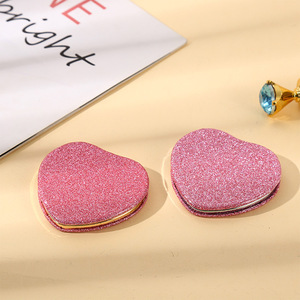 Món Quà Sinh Nhật Long Lanh Gấp Gương Nhỏ Gọn Du Lịch Cầm Tay Túi Bling Màu Hồng PU Túi Kim Loại Trang Điểm Gương - Product Image 4