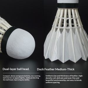 <span class=keywords><strong>Volant</strong></span> de badminton en plumes de canard, design circulaire complet, logo résistant, jeu stable, vol stable, qualité d'entraînement, norme or 601 - Product Image 2