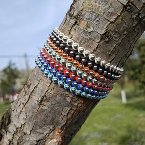 קיץ גולש בעבודת יד בוהמיאן יוניסקס קלוע צמיד ידידות צמיד חדש מצופה כסף ערימה צמיד חרוזים מעורבב צבעים מעורבים - Product Image 4