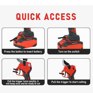 Sécateur de jardin électrique rechargeable avec lame en acier inoxydable, poignée en plastique antidérapante, qualité industrielle 45 mm - Product Image 3