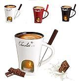Mug à fondue <span class=keywords><strong>au</strong></span> chocolat en céramique avec chauffe-bougie, mini-coupelle pour chocolat chaud, <span class=keywords><strong>fromage</strong></span>, dessert - Product Image 4