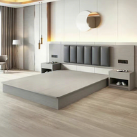 Usine directe hôtel de luxe moderne chambre ensemble de meubles en bois massif 5 étoiles hôtel standard cadre de lit panneau têt