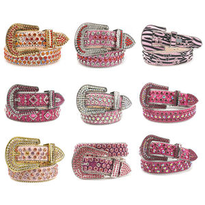 Occidental cinturones con estrás correa de las mujeres de la moda colorido tachonado cráneo Bling de moda cinturón rosado BB <span class=keywords><strong>Simon</strong></span> - Product Image 4