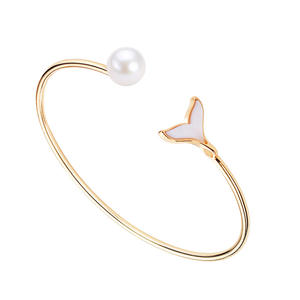 Pulsera de Perlas de Agua Dulce con Cola de Pez Edison, Chapada en Cobre y Oro, Selección de Perlas Vivas, Pulseras y Brazaletes - Product Image 5