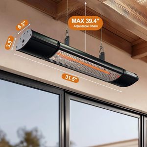 Chauffage infrarouge extérieur intelligent 3000W à faible éblouissement avec élément chauffant halogène et télécommande - Product Image 3