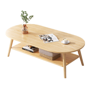 Bán buôn sản phẩm mới bằng gỗ hình bầu dục Bàn cà phê đơn giản End bảng với lưu trữ mở kệ - Product Image 5