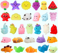 Mini Mochi Animal Squishy Fidget Toy 30 pièces Assortiment Aléatoire Jouet Sensoriel Doux Récompense Scolaire & Cadeau de Fête