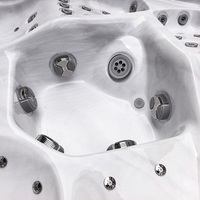 VIRLUX Jacuzzi Moderno de Acrílico para Exteriores con 69 Chorros de Masaje y Diseño de Bañera de Hidromasaje Independiente para Villa, Casa, Jardín, Patio