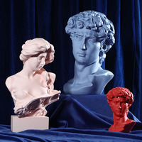 Sculpture de portrait en résine, artisanat, décoration d'intérieur, buste de David de Michel-Ange, figurine